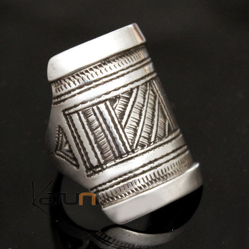 Ethnic Signet Ring Sterling Silver Jewelry Engraved Men/Women Tuareg Tribe Design 07