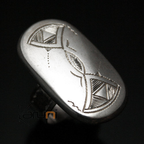 silver hammered ring Tuareg inspiration - jewelry design