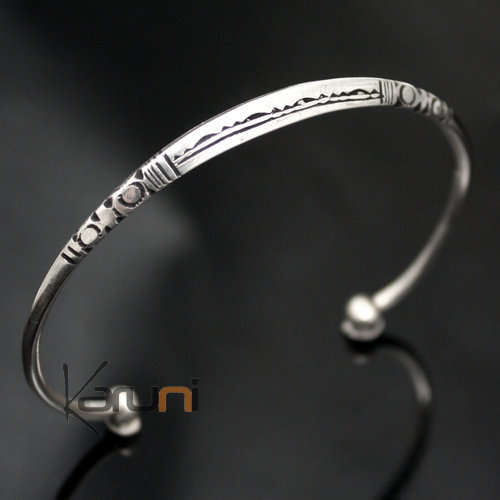 Ethnic Bracelet Sterling Silver Jewelry Engraved Angle Men/Women Tuareg Tribe Design 06
