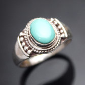 Sterling Silver 925 Nepal 87 Fine Turquoise Filigranes Ring