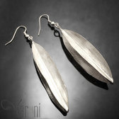Fulani Earrings Plated Silver Long Leaves African Ethnic Jewelry Mali