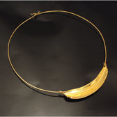 Ethnic African Jewelry Chocker Necklace Bronze Fulani Tribe Big Leaf Simple Design KARUNI