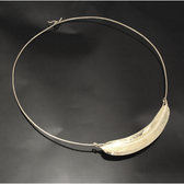 Ethnic African Jewelry Chocker Necklace Silver Plated Fulani Tribe Big Leaf Simple Design KARUNI