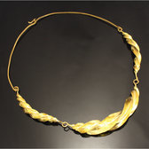 Ethnic African Jewelry Chocker Necklace Bronze Fulani Tribe 3 Leaves Twist S Design KARUNI 02