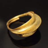 Ethnic African Jewelry Ring Adjustable Golden Bronze Fulani Tribe Leaf Design KARUNI b