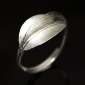 Ethnic African Jewelry Ring Adjustable Silver-Plated Fulani Tribe Leaf Design KARUNI