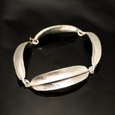 Ethnic African Jewelry Bracelet Silver Plated Fulani Tribe 4 Leaves Design KARUNI
