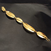Ethnic African Jewelry Bracelet Bronze Golden Fulani Tribe 5 Leaves Design KARUNI