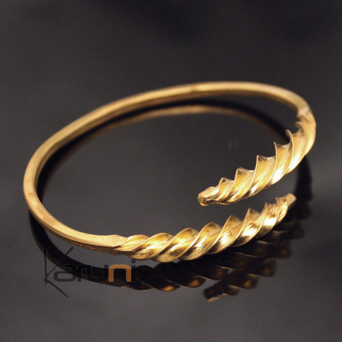 Ethnic African Jewelry Bracelet Fashion Golden Fulani Tribe Twist Design KARUNI