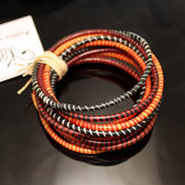 Flip Flop Ethnic African jewelry Plastic Bracelets Jokko Recycled Fair Trade Men Women Children 14 Red/Orange/Black (x12)
