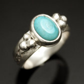 Ethnic Turquoise Ring Sterling Silver Jewelry Thin Oval Tuareg Tribe Design 03