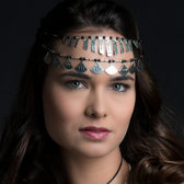 Ethnic Necklace Sterling Silver Jewelry Black Glass Beads Large Celebra Tuareg Tribe Design  b
