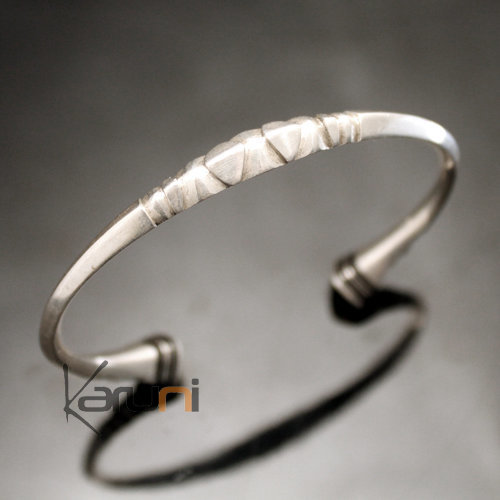 Ethnic Bracelet Sterling Silver Jewelry Angle Ebony Ends Men/Women Tuareg Tribe Design 02