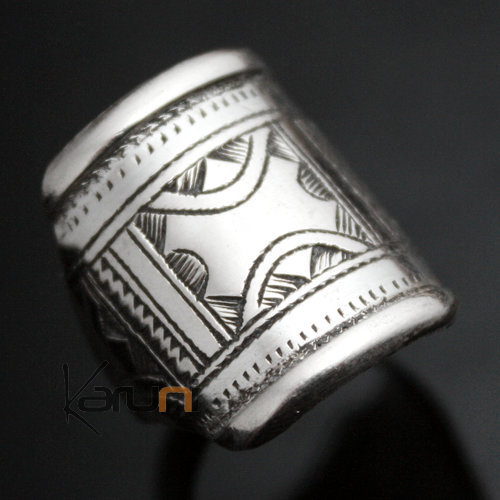 Ethnic Signet Ring Sterling Silver Jewelry Engraved Men/Women Tuareg Tribe Design 15