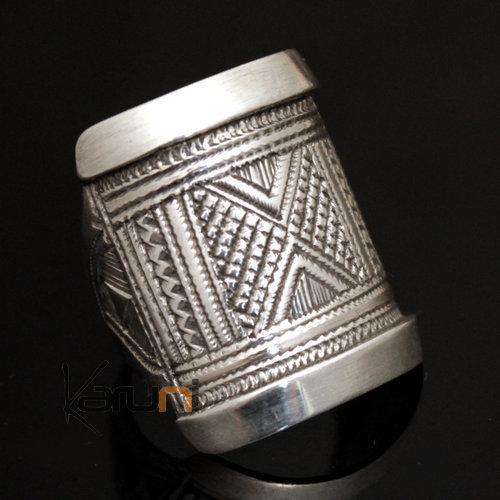Ethnic Signet Ring Sterling Silver Jewelry Engraved Men/Women Tuareg Tribe Design 18