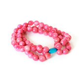 Organic Jewelry Tagua Bracelet Multi Row Beads Seeds Vegetable Ivory Adjustable Design Manabi Pink Turquoise Tagua and Co