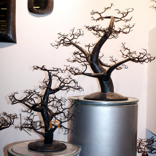 Jewelry Tree-holder design 30x40 cm cedar recycled metal Madagascar baobab