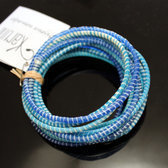 Flip Flop Ethnic African jewelry Plastic Bracelets Jokko Recycled Fair Trade Men Women Children 03 Mix Blue (x12)