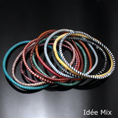 Flip Flop Ethnic African jewelry Plastic Bracelets Jokko Recycled Fair Trade Men Women Children 15 Beige/Pink (x12) d