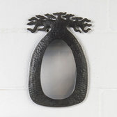 Baobab mirror curved reycled metal Madagascar 25 cm