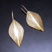 Fulani Earrings Golden Bronze Large Small Leaves African Ethnic Jewelry Mali