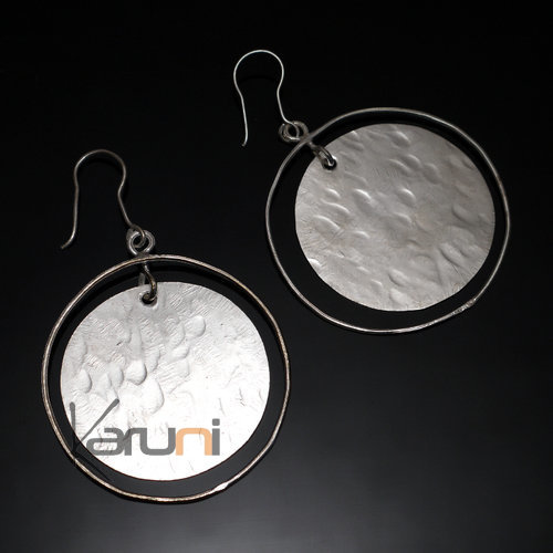 Fulani Circles silver bath Earrings  108PM