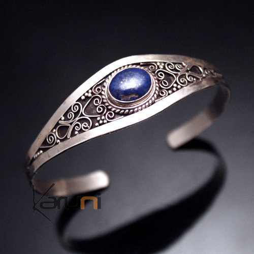 Nepalese Silver lapis Bracelet 04
