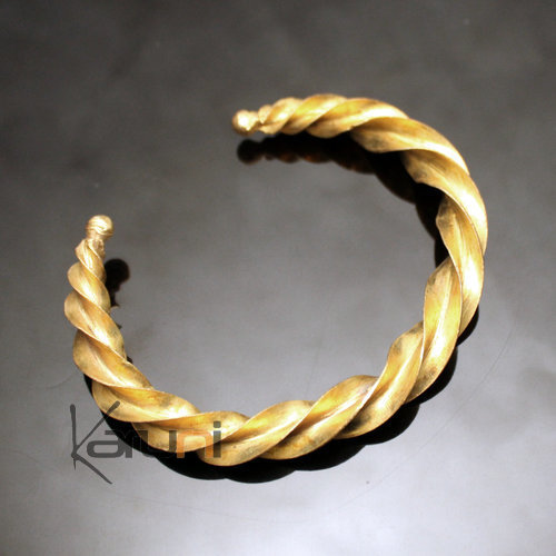 Fulani Jewelry Bracelet Bangle Golden Bronze Ethnic Leaf African Inspired Jewels 03