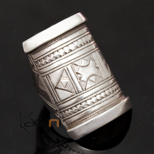Ethnic Signet Ring Sterling Silver Big Jewelry Men/Women Tuareg Tribe Design 07