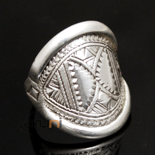 Ethnic Wide Band Ring Sterling Silver Jewelry Engraved Men/Women Tuareg Tribe Design 17