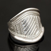 Ethnic Wide Band Ring Sterling Silver Jewelry Engraved Men/Women Tuareg Tribe Design 21