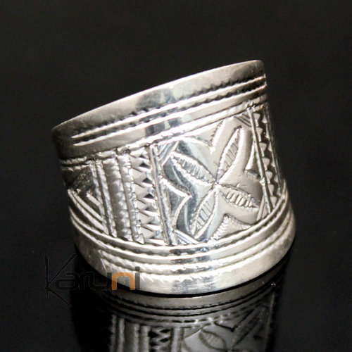 Ethnic Wide Band Ring Sterling Silver Jewelry Engraved Men/Women Tuareg Tribe Design 22