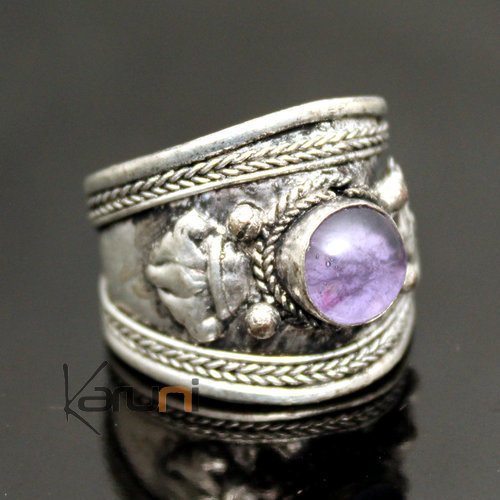 jewelry ethnical mix silver ring Amethyste 23