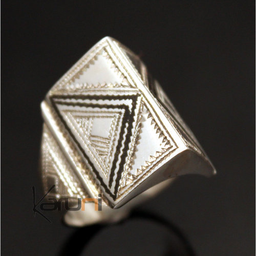 Ethnic Signet Ring Sterling Silver Jewelry Voluminous Ebony Book Men/Women Tuareg Tribe Design 15
