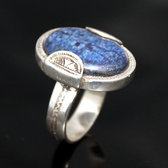 African Ring Lapis Lazuli Sterling Silver Ethnic Jewelry Oval Men/Women Tuareg Tribe Design 10 b