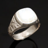 Ethnic Signet Ring Sterling Silver Jewelry Moonstone Tuareg Tribe Design 01 b
