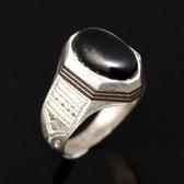 Ethnic Signet Ring Sterling Silver Jewelry Black Onyx Men/Women Tuareg Tribe Design 19