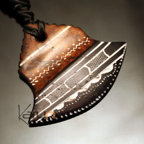 Ethnic Tuareg Jewelry Necklace Pendant Soap Stone Engraved 44 Niger Lotus