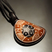 Ethnic Tuareg Jewelry Necklace Pendant Soap Stone Engraved 71 Niger Leaf
