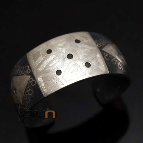 African Bracelet Ethnic Jewelry Mix Silver Horn Large Engraved Plate Filigree from Mauritania 26