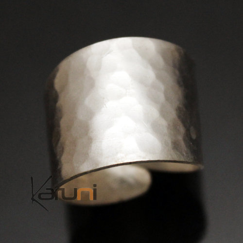 Bronze ring, solid silver bath 02 hammered