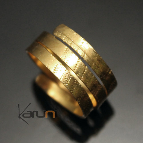 Ethnic Jewelry Adjustable Ring Golden Bronze Peul Fulani 29 Ring Spiral Large Design Karuni Ring Phalanx