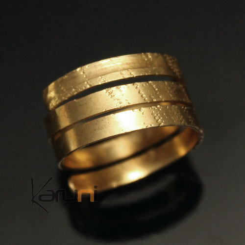 Peul Ring Fulani Mali 14 Adjustable Gilt Bronze Ring Spiral Large Design Karuni Ring Phalanx
