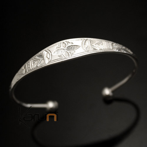 Ethnic Bracelet Sterling Silver Jewelry Engraved Large Kid/Baby Tuareg Tribe Design 01