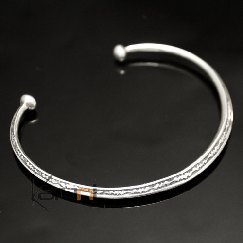 Ethnic Bracelet Sterling Silver Jewelry Engraved Angle Kid/Baby Tuareg Tribe Design 01