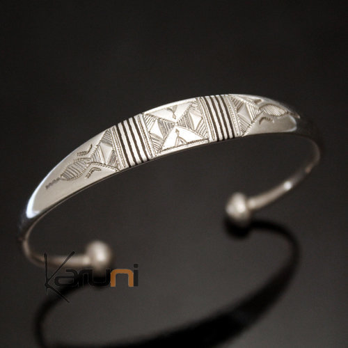 Ethnic Bracelet Sterling Silver Jewelry Large Ebony Men/Women Tuareg Tribe Design 07