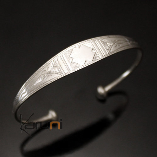Ethnic Bracelet Sterling Silver Jewelry Large Engraved Men/Women Tuareg Tribe Design 18