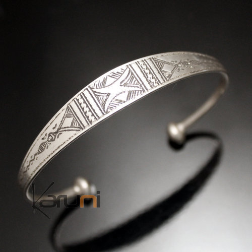 Ethnic Bracelet Sterling Silver Jewelry Large Engraved Men/Women Tuareg Tribe Design 21