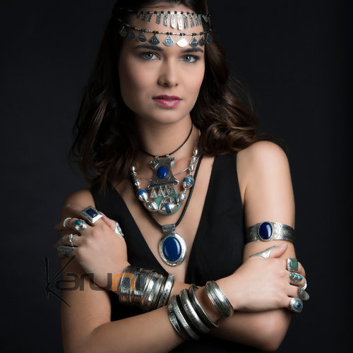 Ethnic Cuff Bracelet Sterling Silver Jewelry Large Engraved Tuareg Tribe Design 05 e