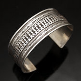 Ethnic Cuff Bracelet Sterling Silver Jewelry Large Engraved Tuareg Tribe Design 11